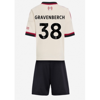 Billige Fotballdrakt Liverpool Ryan Gravenberch #38 Replika Bortedraktsett Barn 2025-26 Kortermet (med bukser)